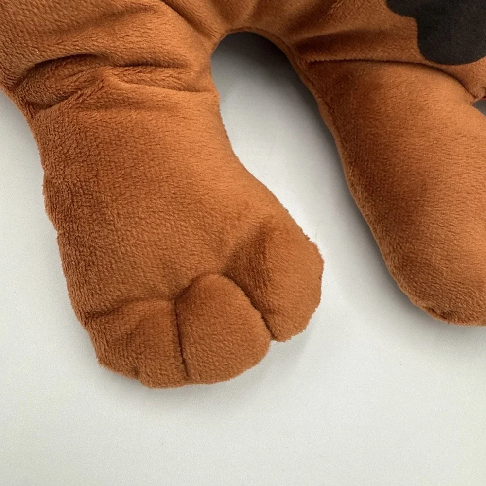 Pound Puppy Plush Dog Brown Black Spots Red Collar Long Ears 2019